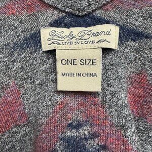Women’s lucky brand one size fits all duster, Aztec, print, blue, gray, and pink